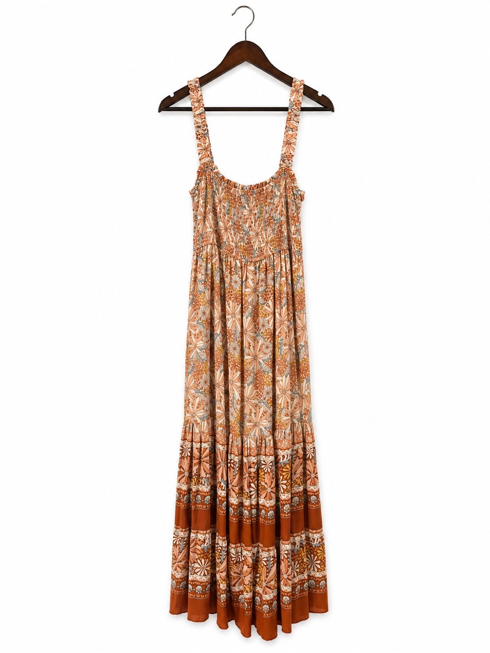 Bécool Floral Smocked Maxi Dress – Size L